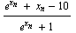 (e^x_n + x_n - 10)/(e^x_n + 1)